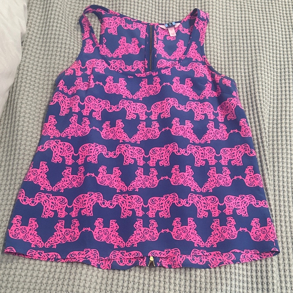 Lilly Pulitzer Silk Elephant Tank Top